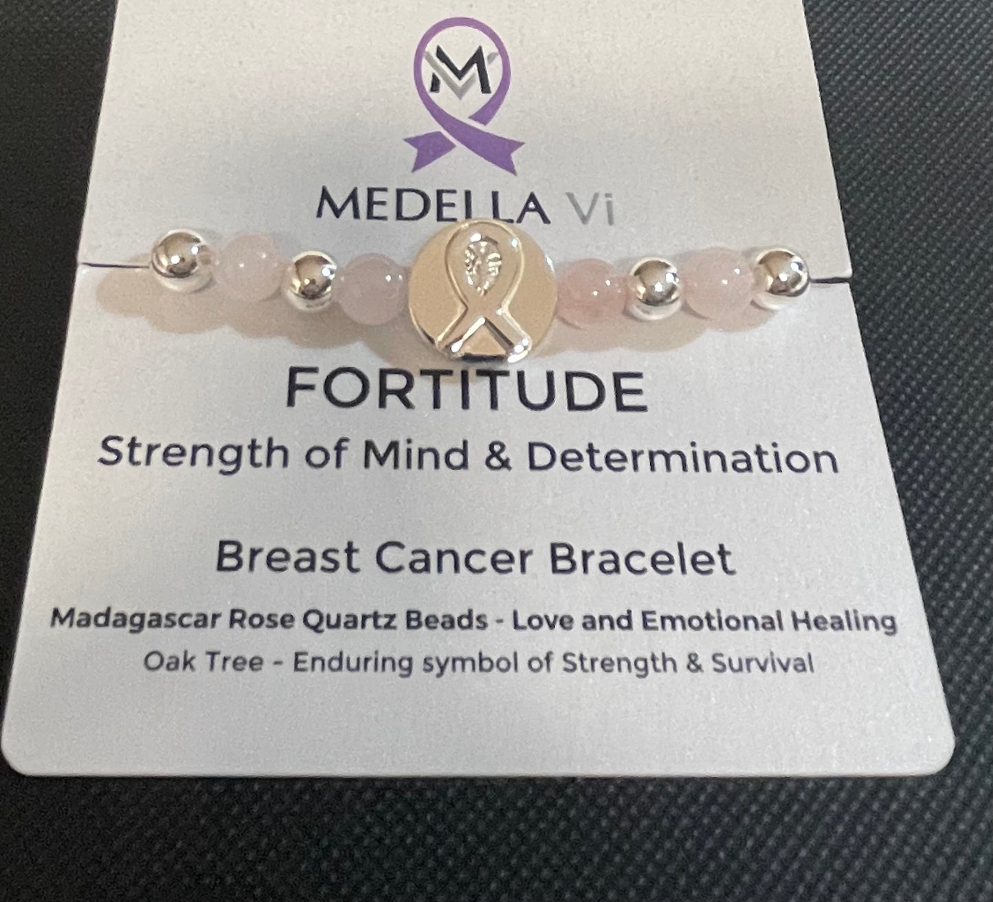 Madagascar Rose Quartz Breast Cancer Bracelet