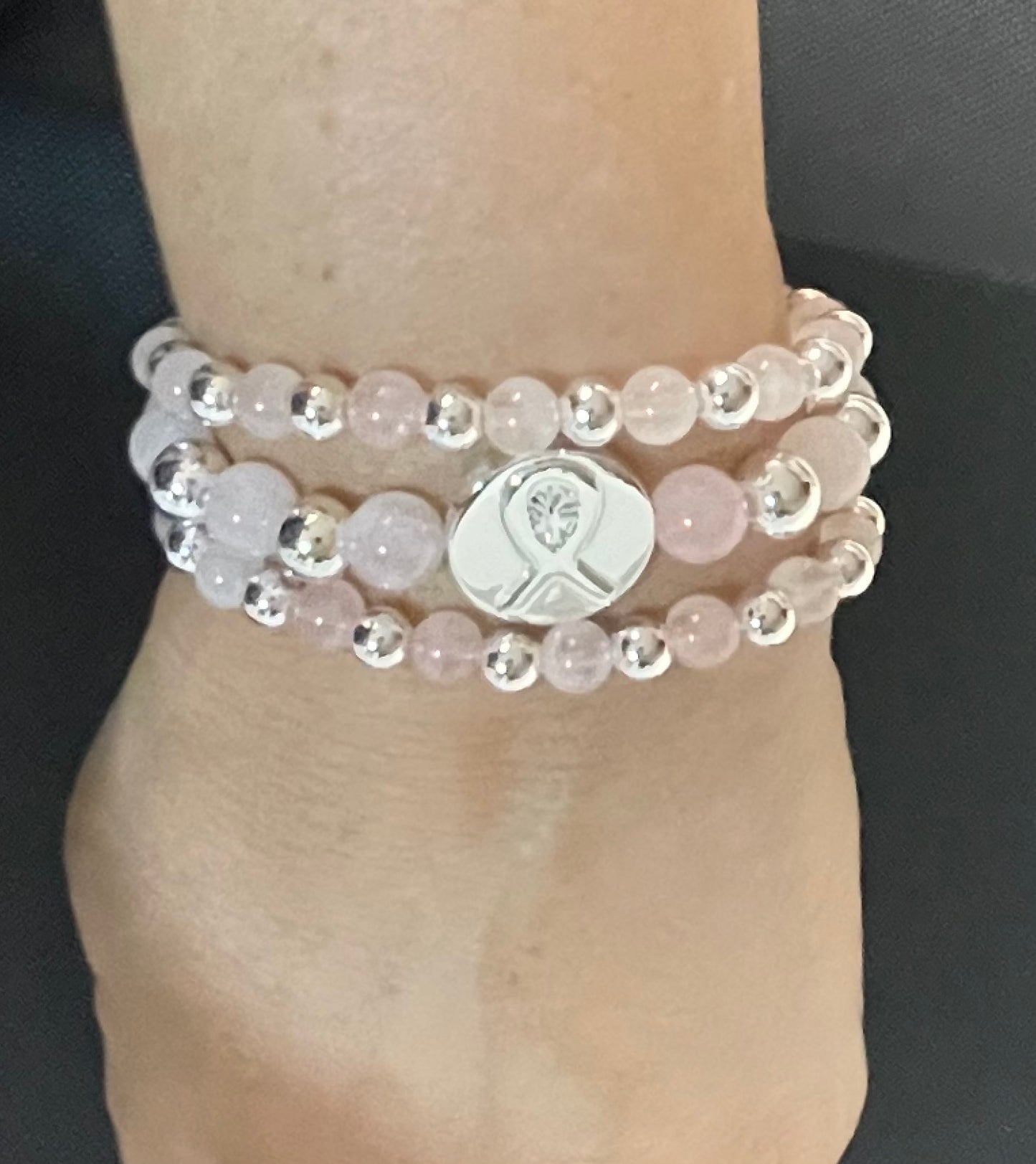 Madagascar Rose Quartz Stacker Bracelets
