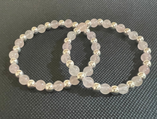 Madagascar Rose Quartz Stacker Bracelets